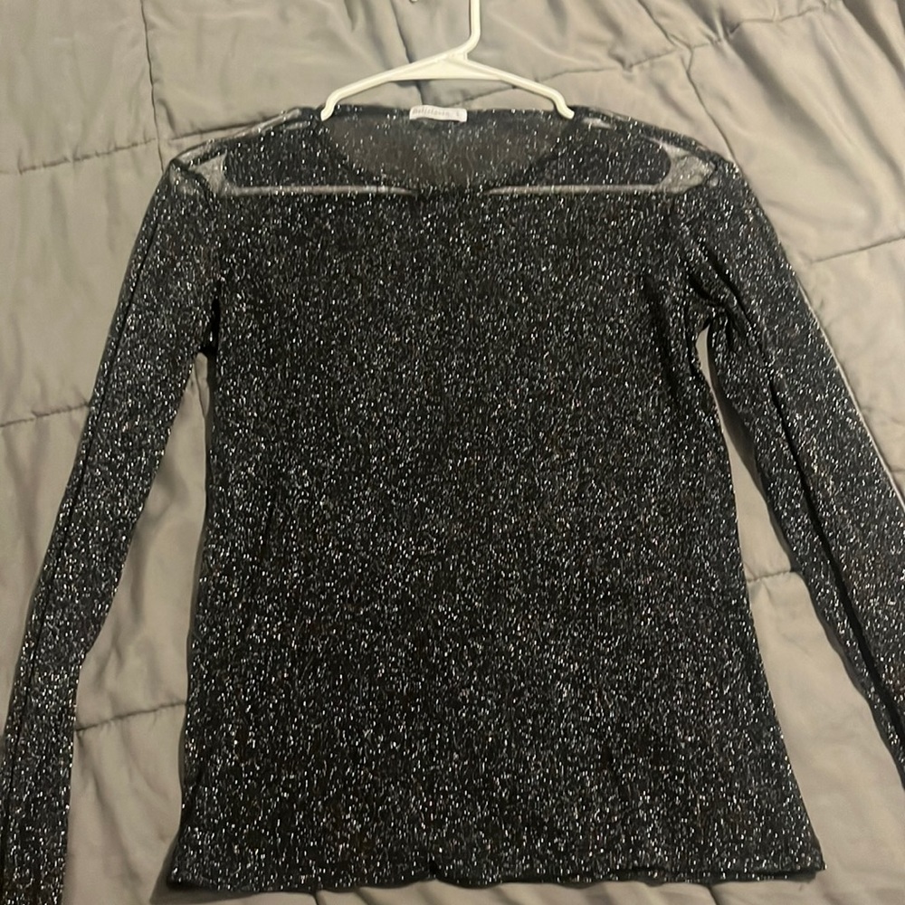 Glitter mesh shirt size Large